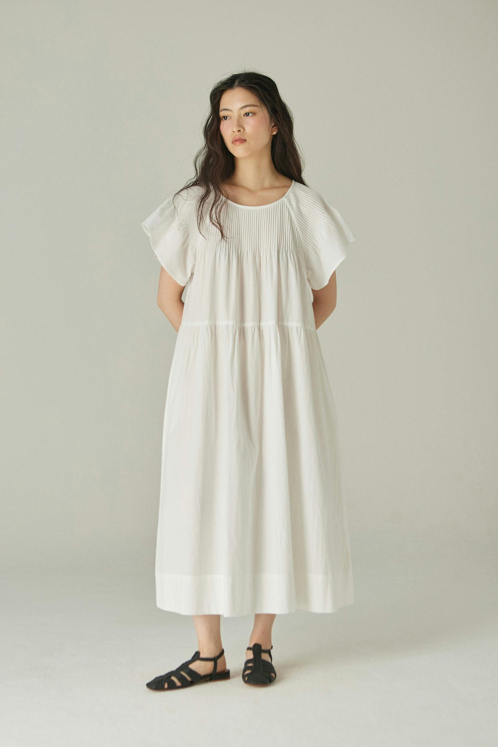 Deli Dress | Flutter Sleeve Dress | 100% Organic Cotton | White Colour ...