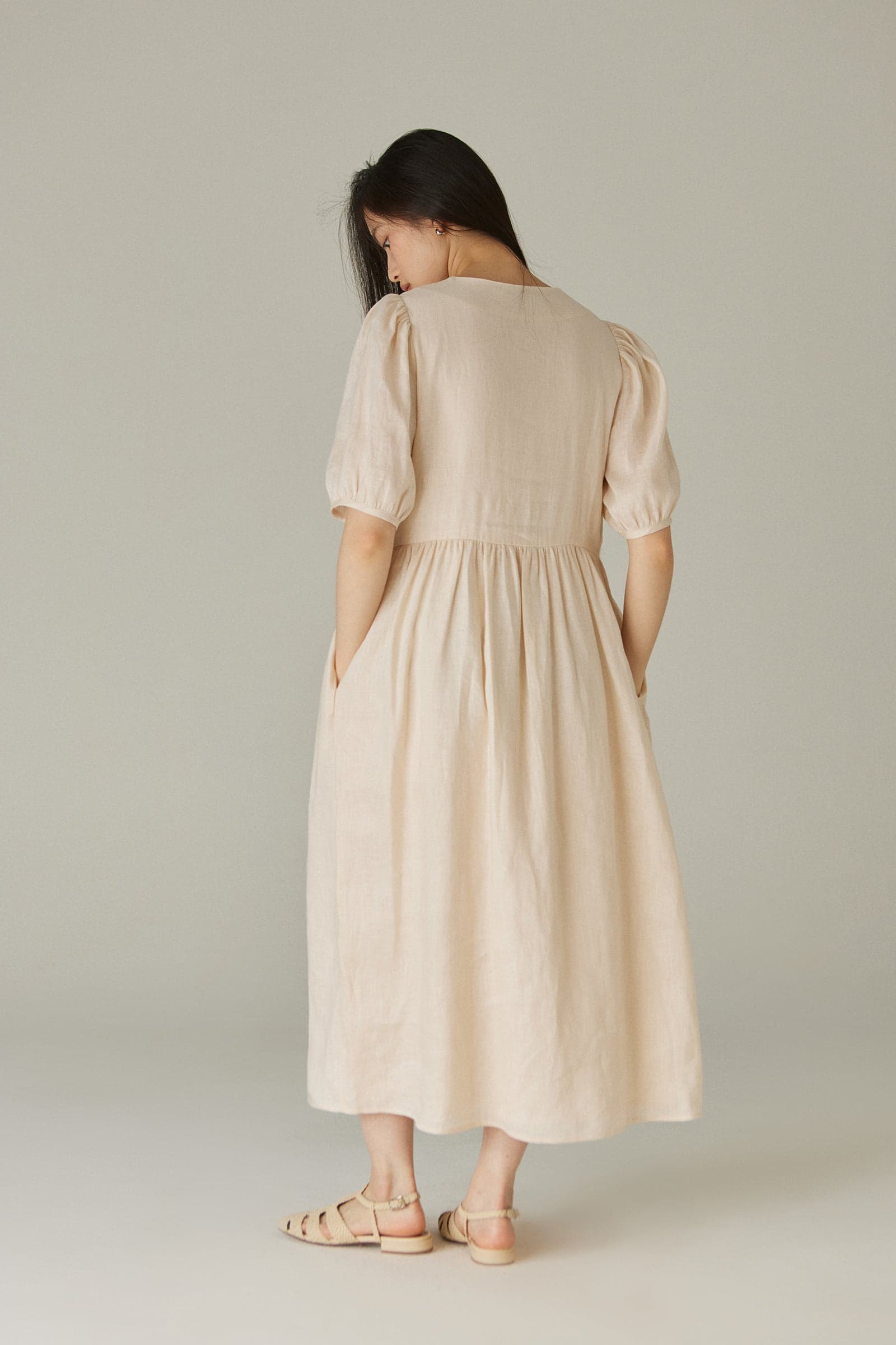 Double Tie Dress | Relaxed Fit Linen Dress | Shortcake Colour ...