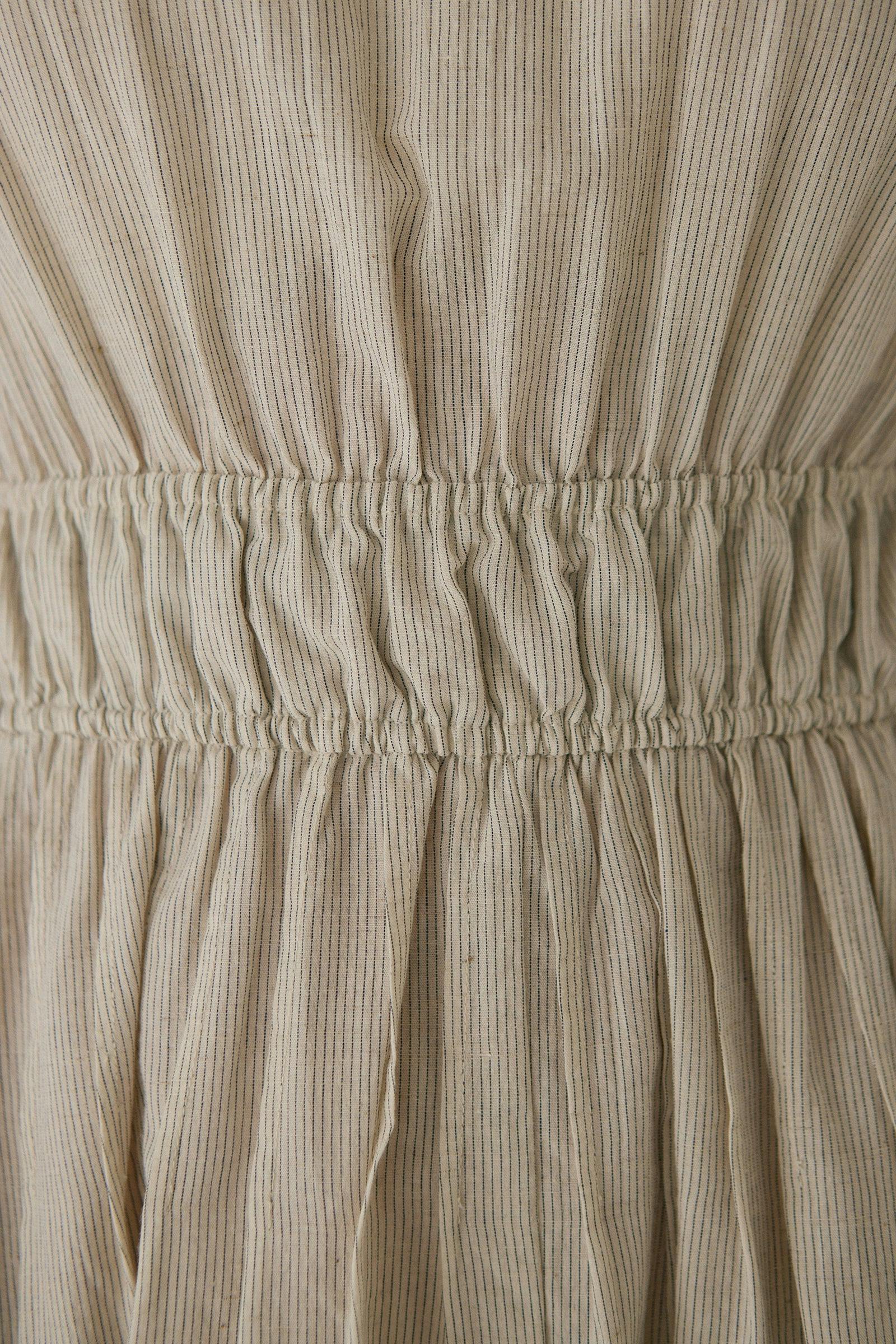 Ferris Dress | Gathered Waist Dress | Cotton Linen Blend | Lille Stripe ...