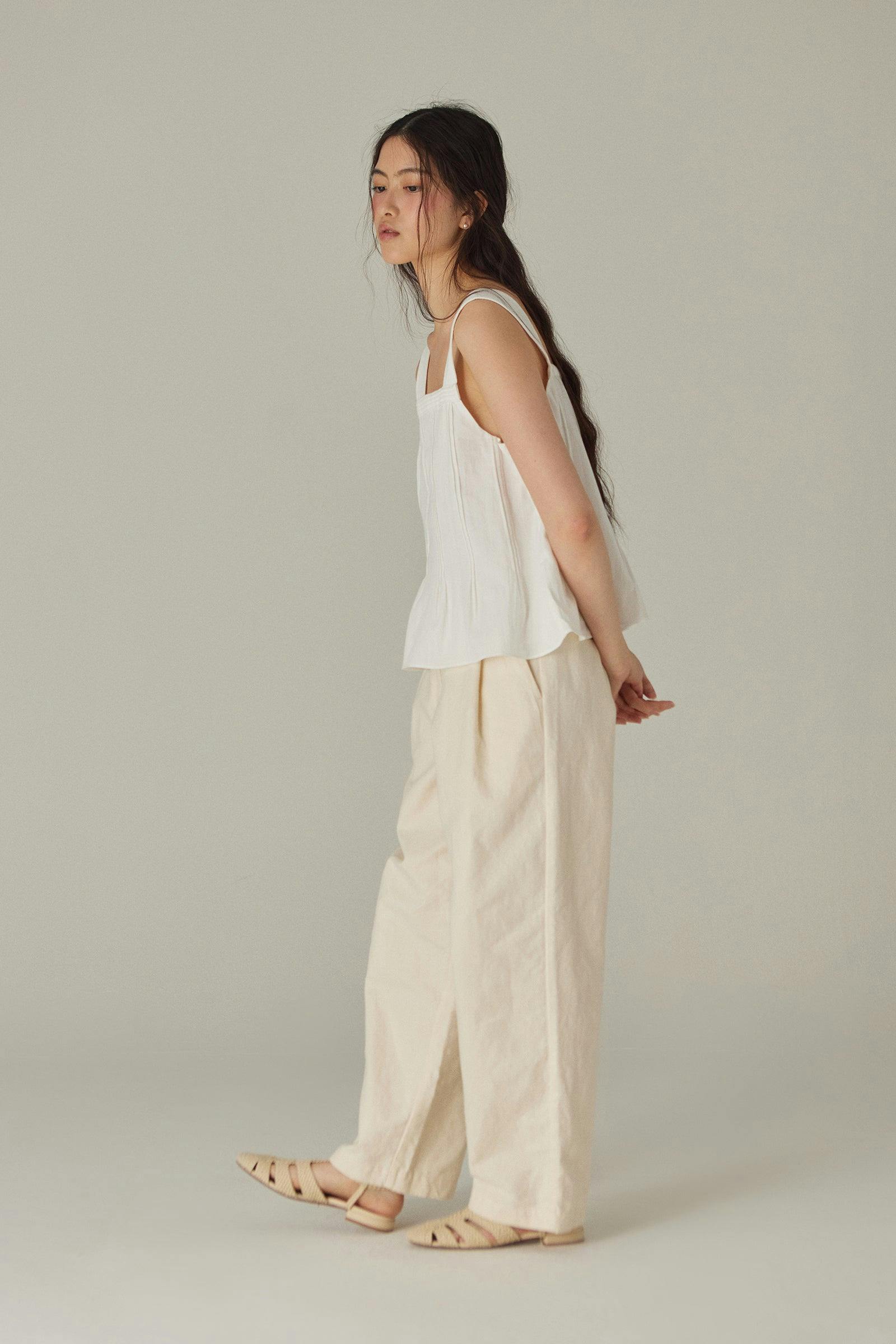 Odette Blouse | Women's Pintuck Blouse | White Colour | 100% Organic ...