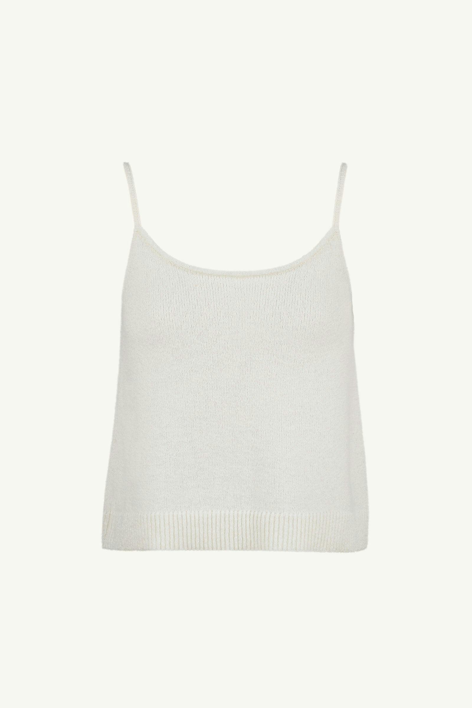 Cotton Boucle Knit Top - Tops - Clothing