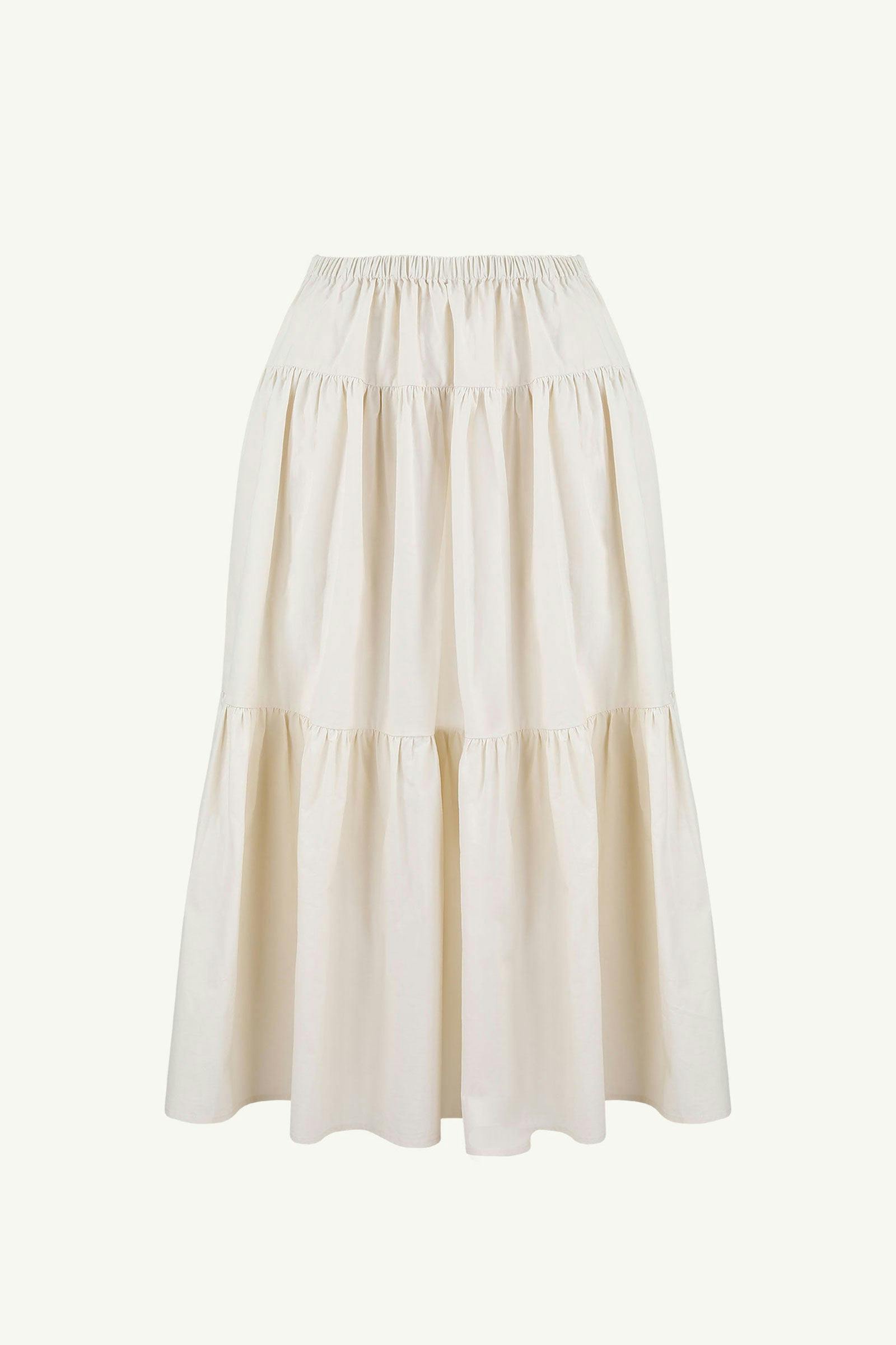 Teacake Skirt | Tiered Flare Skirt in Cream Colour | Something to Hold
