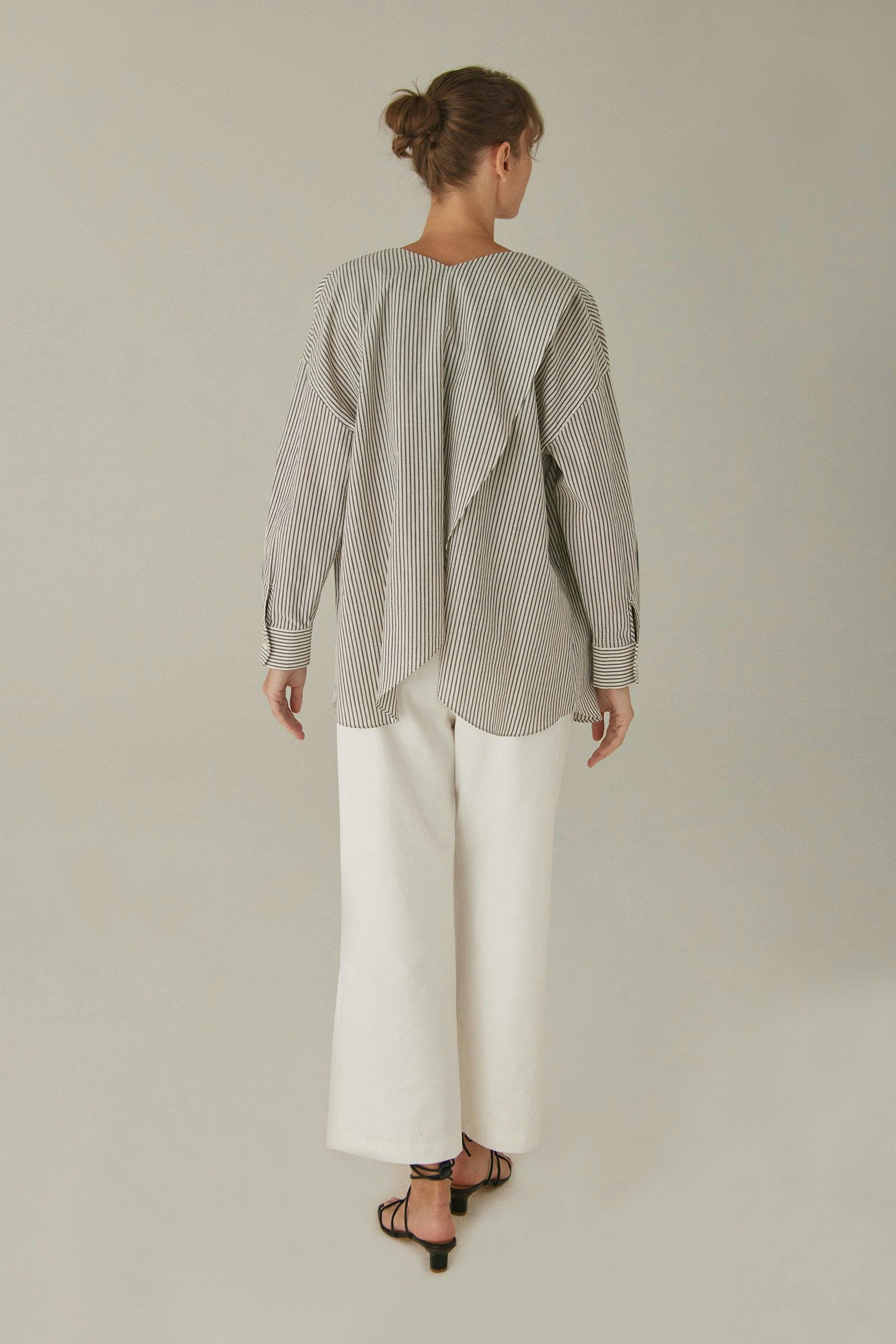 Tulip Shirt | Women's Curved Hem Button Down Shirt | Cotton Linen Blend ...