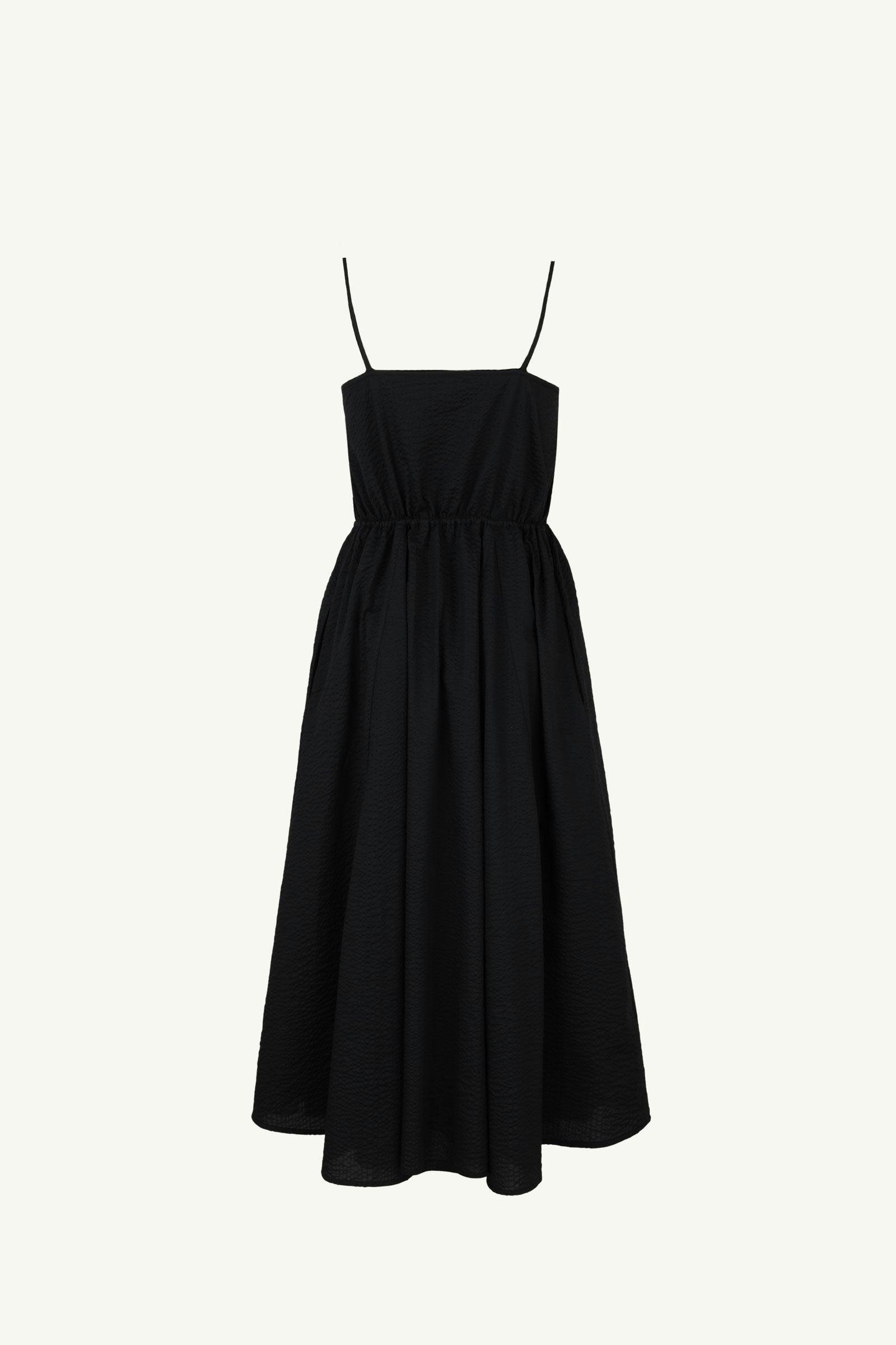 Bistro Dress | V-Neck Flare Dress | Black Colour | 100% Cotton ...